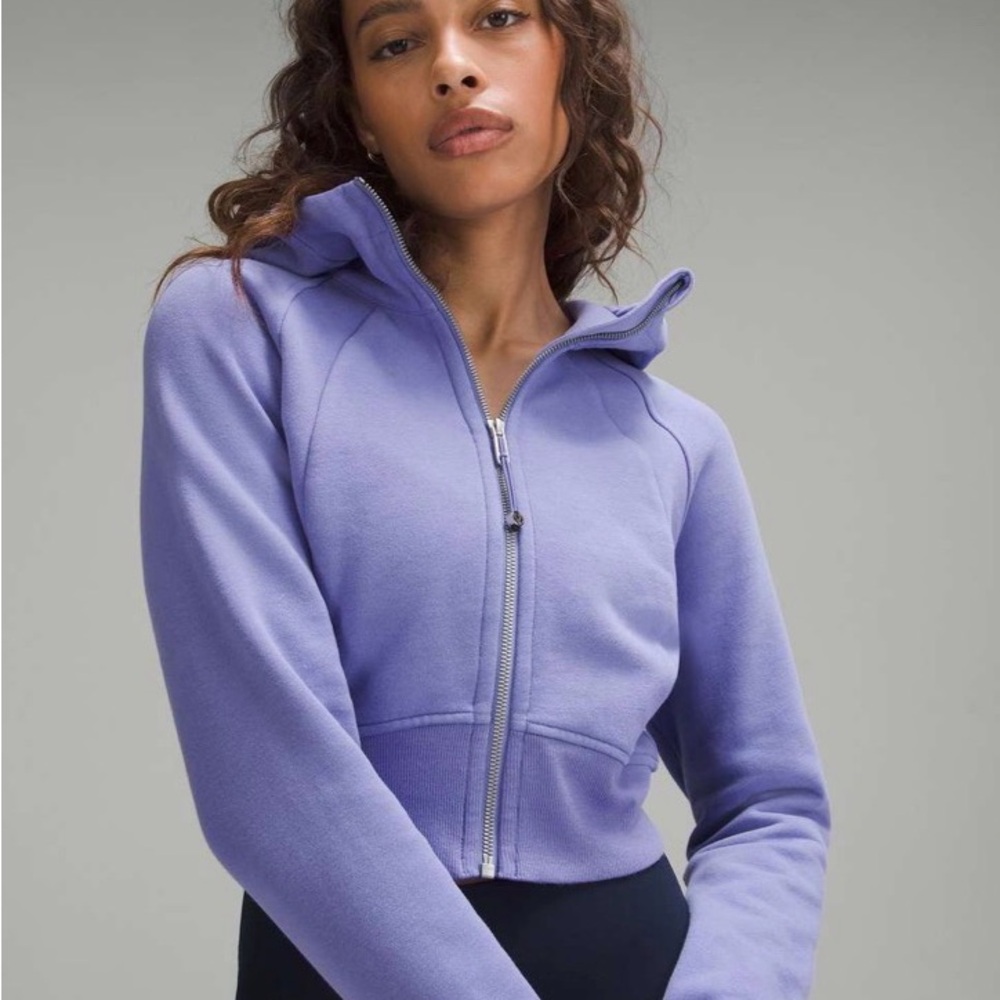 Lululemon athletica Scuba Full Zip Cropped Hoodie Size 6 in Dark Lavender - Picture 3 of 11